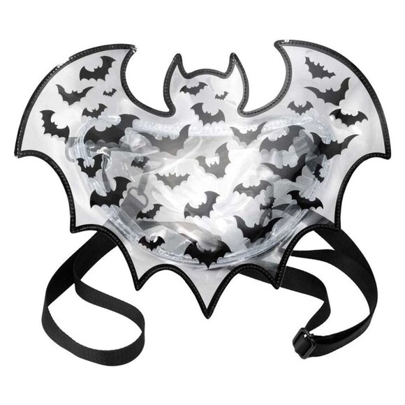 kreepsville 666 Handbags - Kreepsville 666 Clear Vinyl Bat Backpack or Shoulder Bag Purse Concert Venue NWT